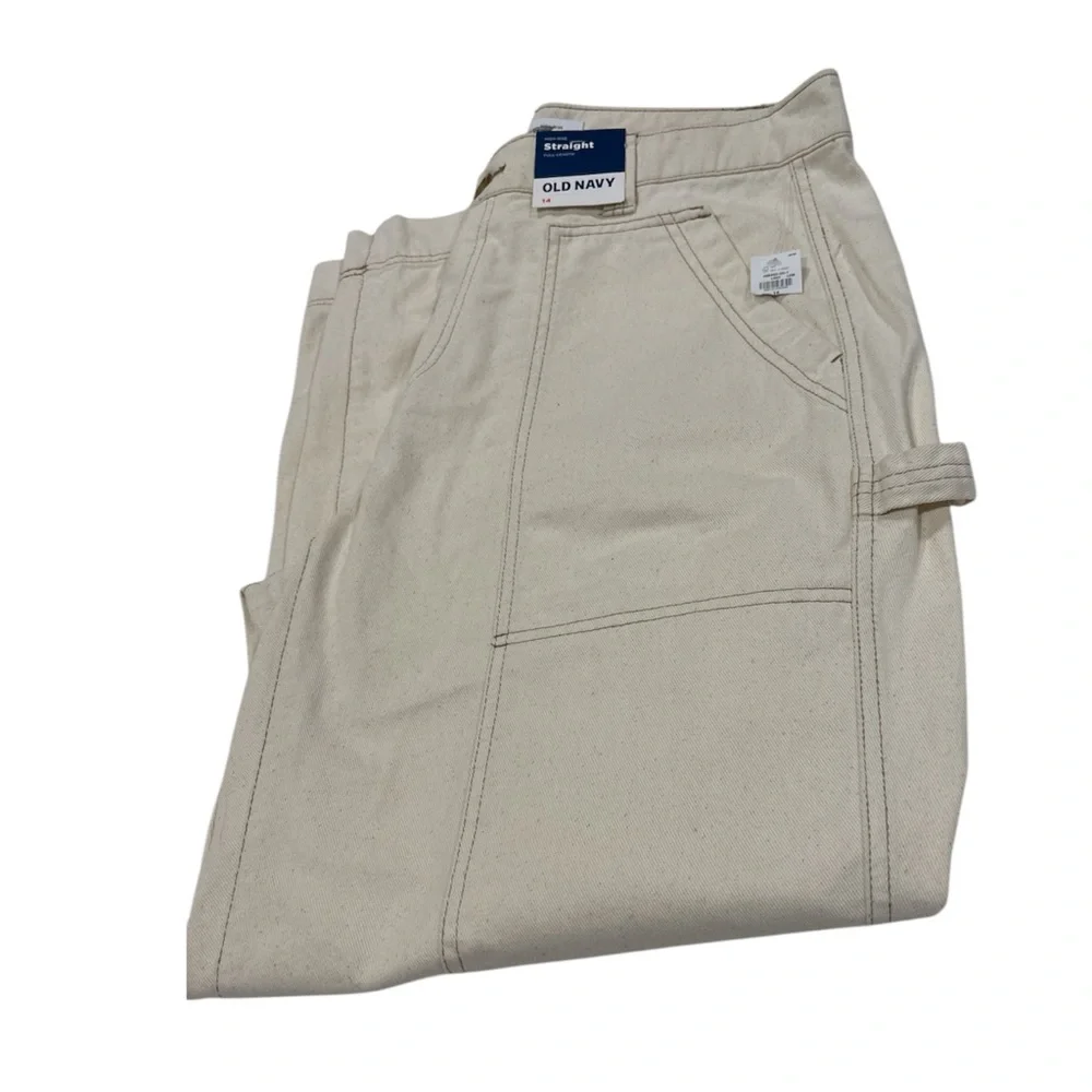 Old Navy High Waisted Utility Pant in Natural White NWT - Picture 5 of 11